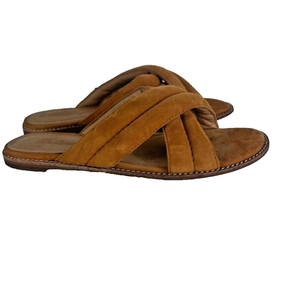 Madewell Women's Skyler Slide Sandal Size 7 Suede Bittersweet Brown Tan Slip On - Picture 2 of 11